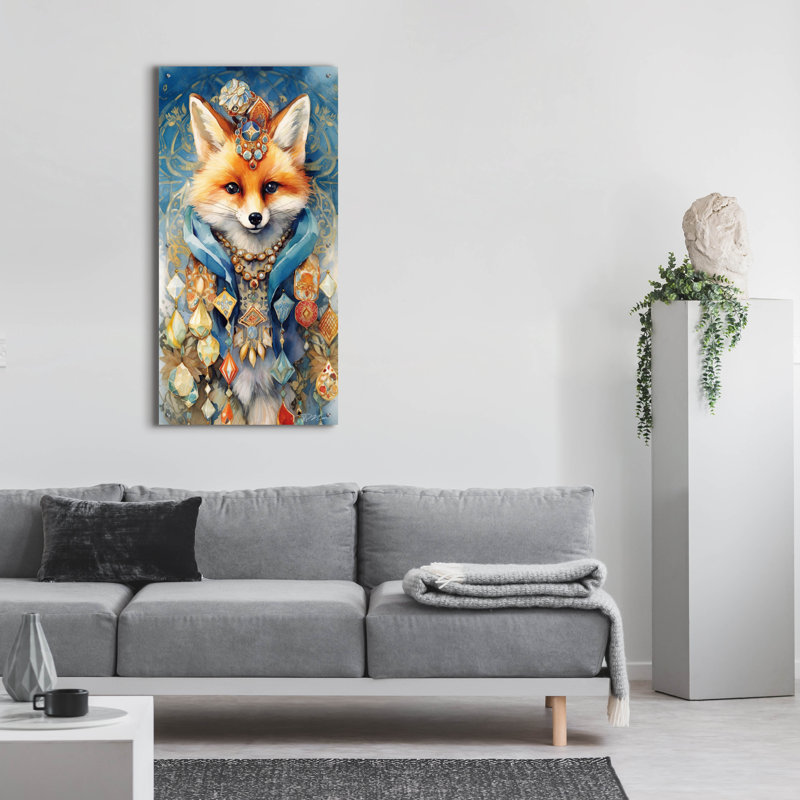 Art mural en verre Trinx «Treasure-Keepers Fox 2» par Momart, H 48 po x l 24 po
