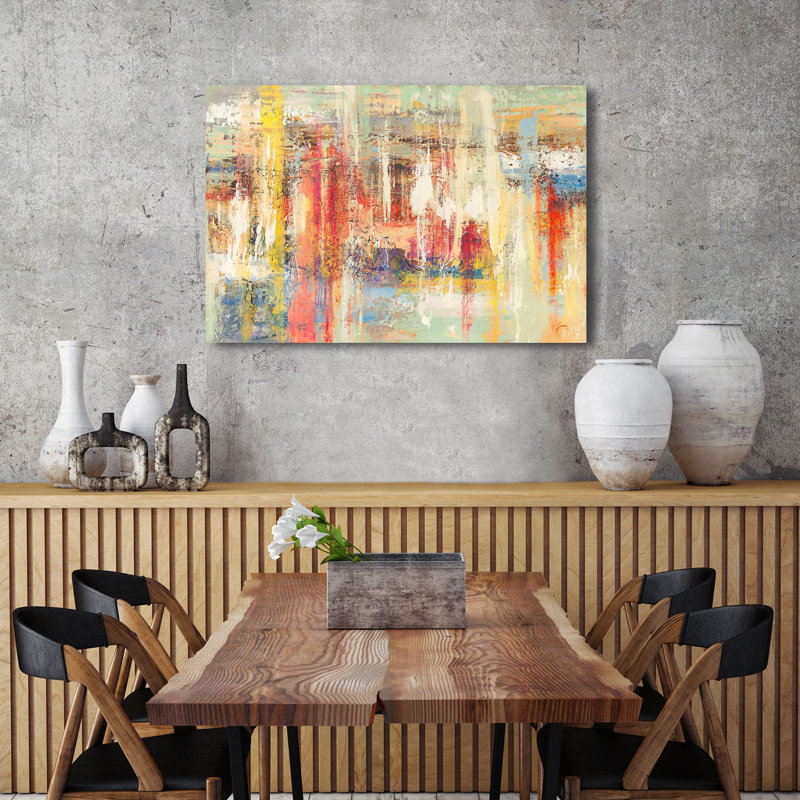 3LA6254 Reflected Colours by Lucas - Wrapped Canvas Painting, 70cm H x 100cm W x 4cm D