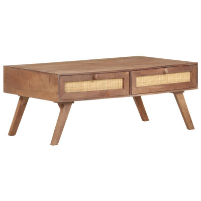 Jedrek Solid Wood Four Leg Coffee Table with Storage