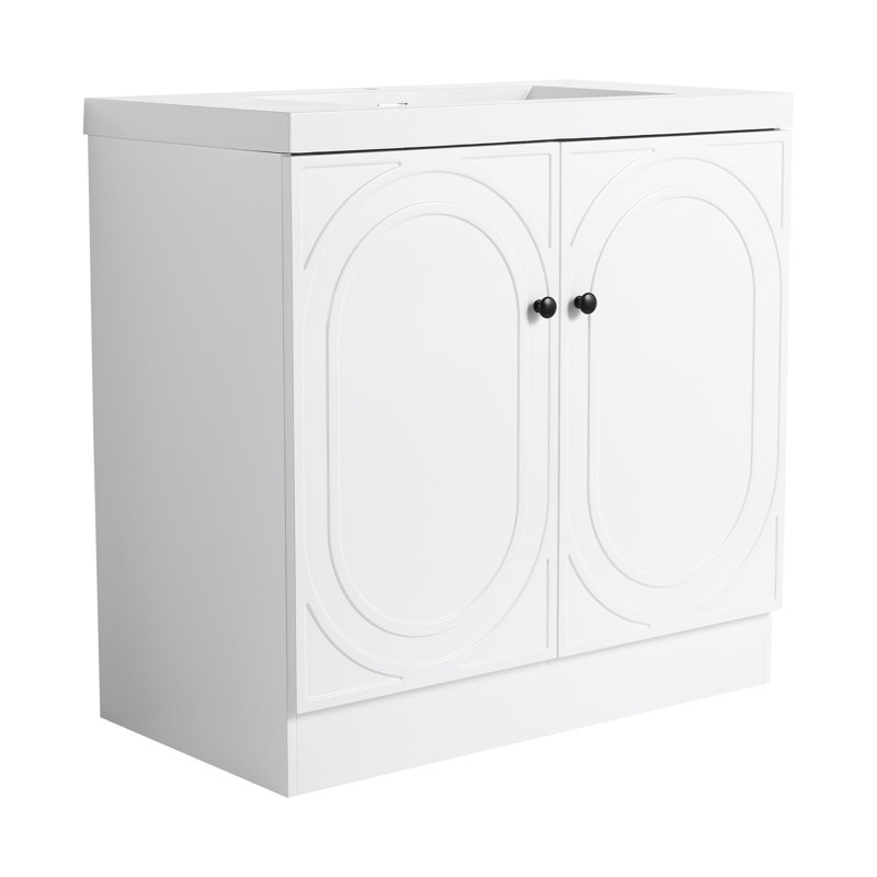 Ensemble de meuble-lavabo autoportant avec lavabo Reiff, Blanc