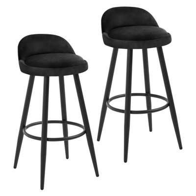 Askern Yes Upholstered Velvet Bar Stool with Iron Frame