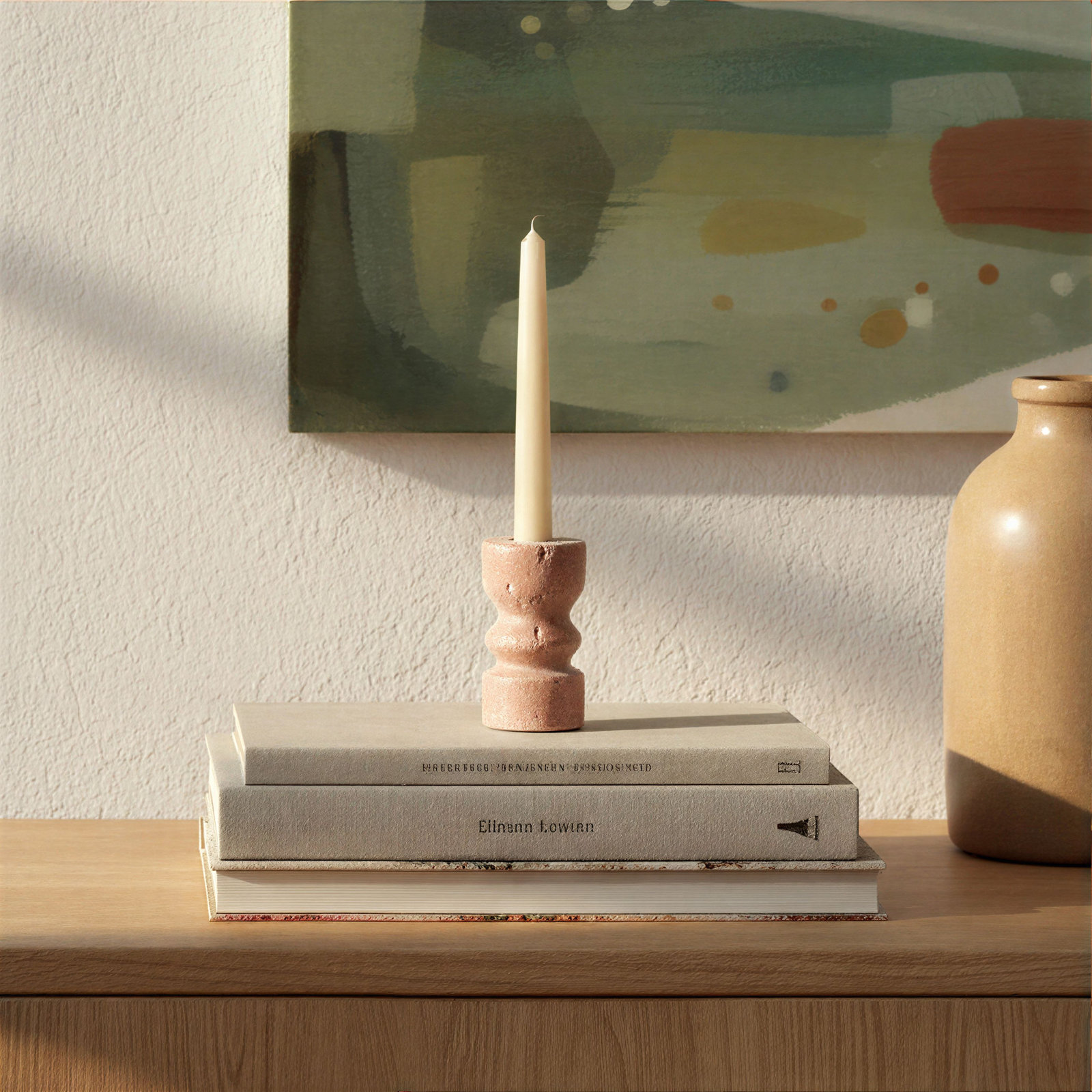 Travertine Taper Candle Holder