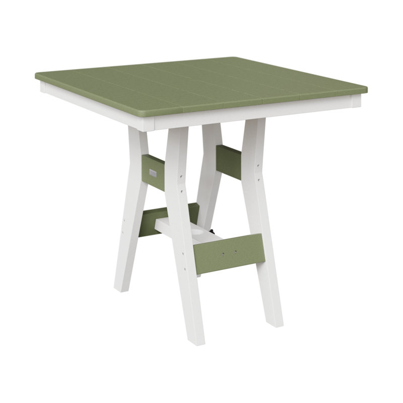 Table de bar carrée 33 po Berlin Gardens Harbor, H 38,87 po x l 33 po x P 33 po, Sauge/blanc