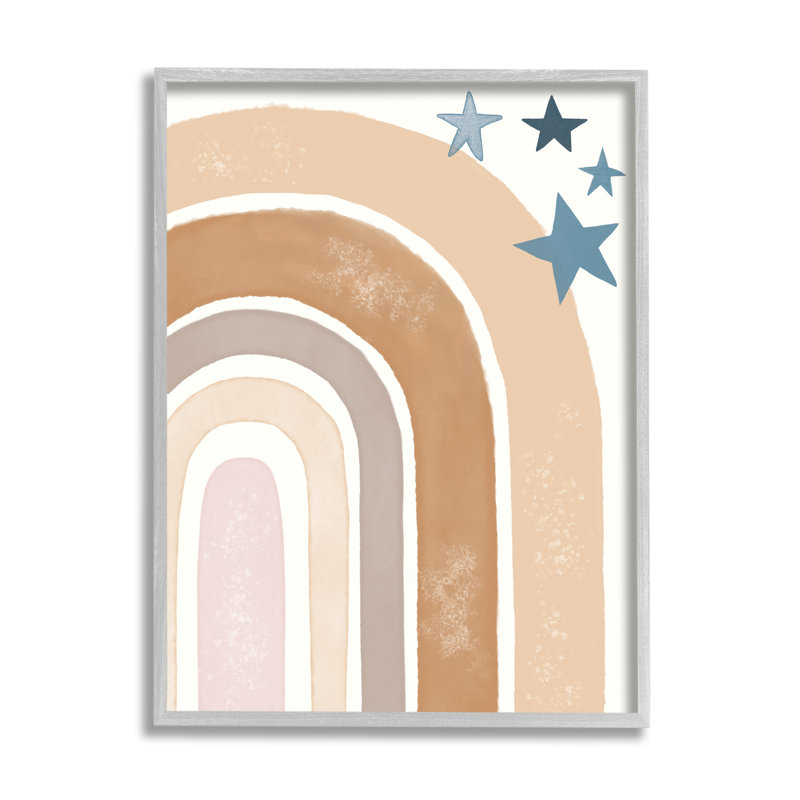 Désert arc-en-ciel arches brunes avec étoiles bleues, Estampe numérique Farmhouse, H 14 po x l 11 po x P 1,5 po