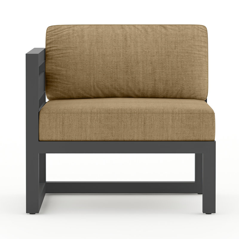 Avion Outdoor One Arm Lounge Chair, Canvas Charcoal Sunbrella® Canvas, Slate