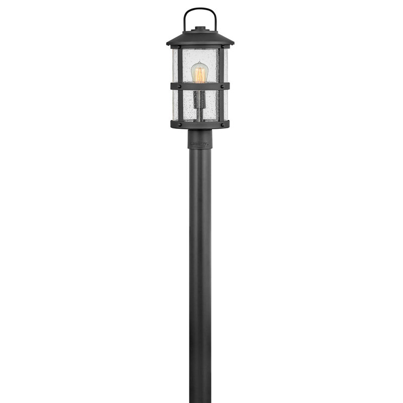 Lakehouse Single Light Post Top/Pier Mount Outdoor Lantern, Black