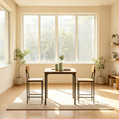Ensemble de tabourets de table de pub compacts, meubles de conversation robustes en bois et métal pour petits appartements