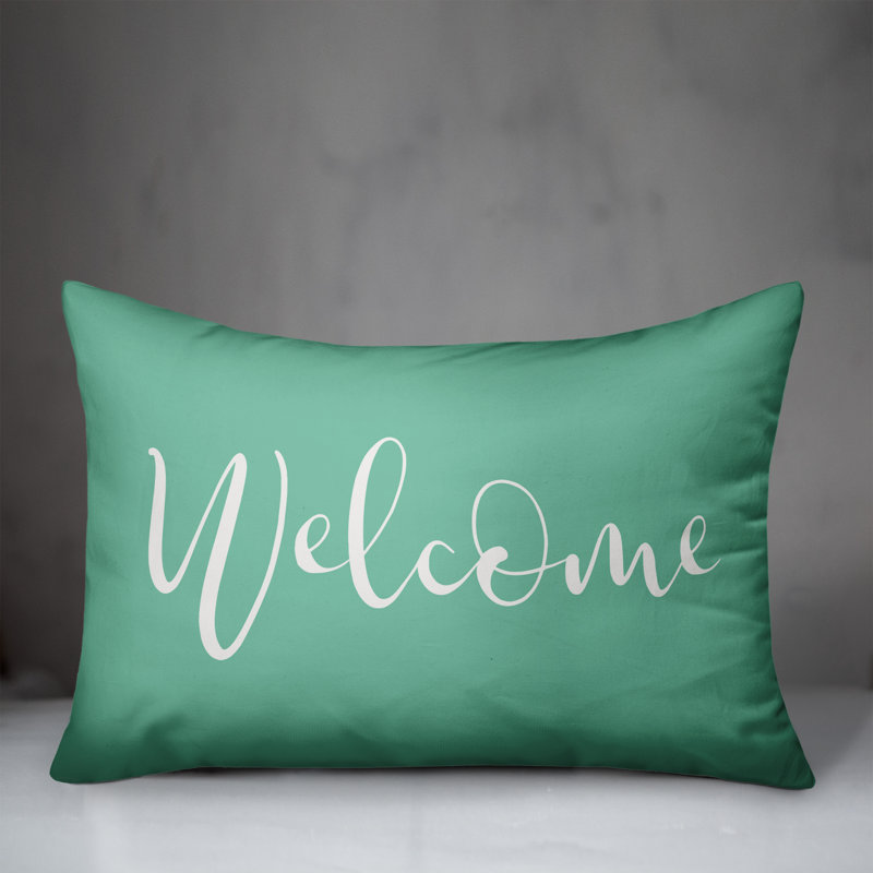  Housse et insert pour oreiller rectangulaire Welcome, Vert menthe