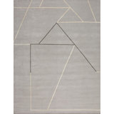 Vaheed Ta-2 Handmade Silk and Wool Geometric and Abstract Area Rug