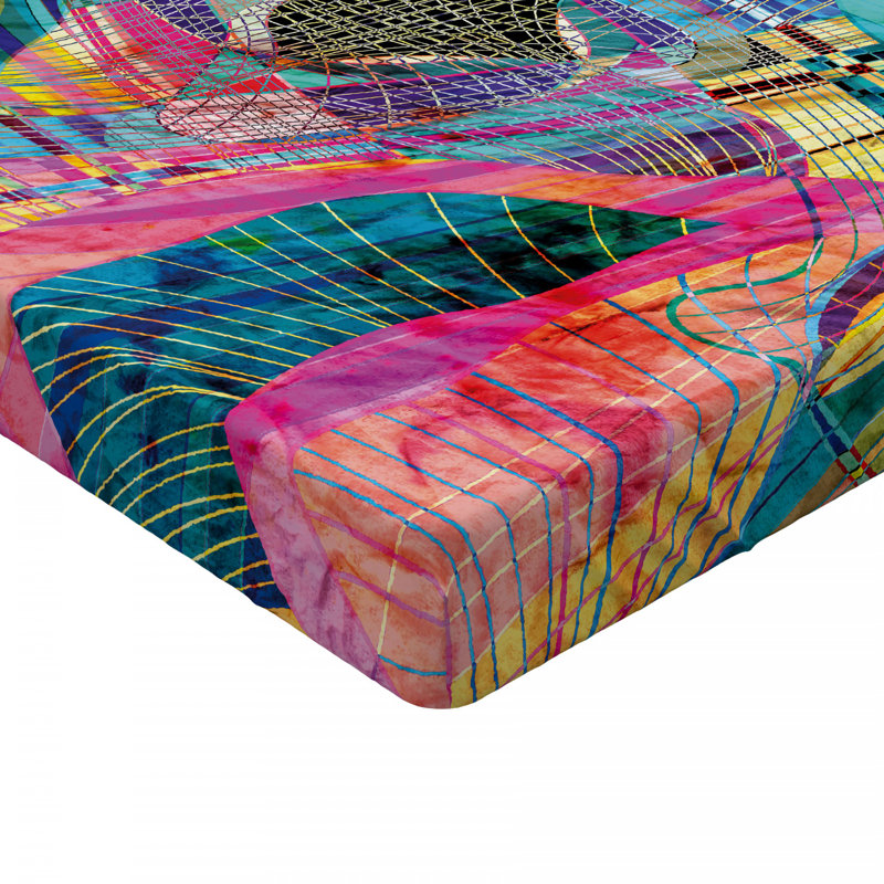 Microfiber Abstract Fitted Sheet, Twin XL Fitted Sheet
