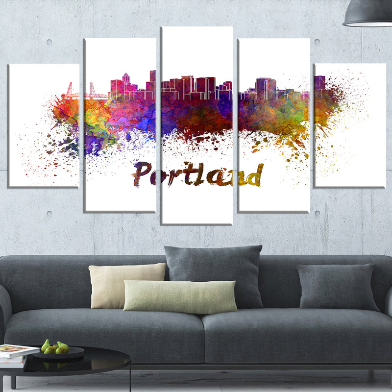 « portland horizon », ensemble de 5 toiles tendues