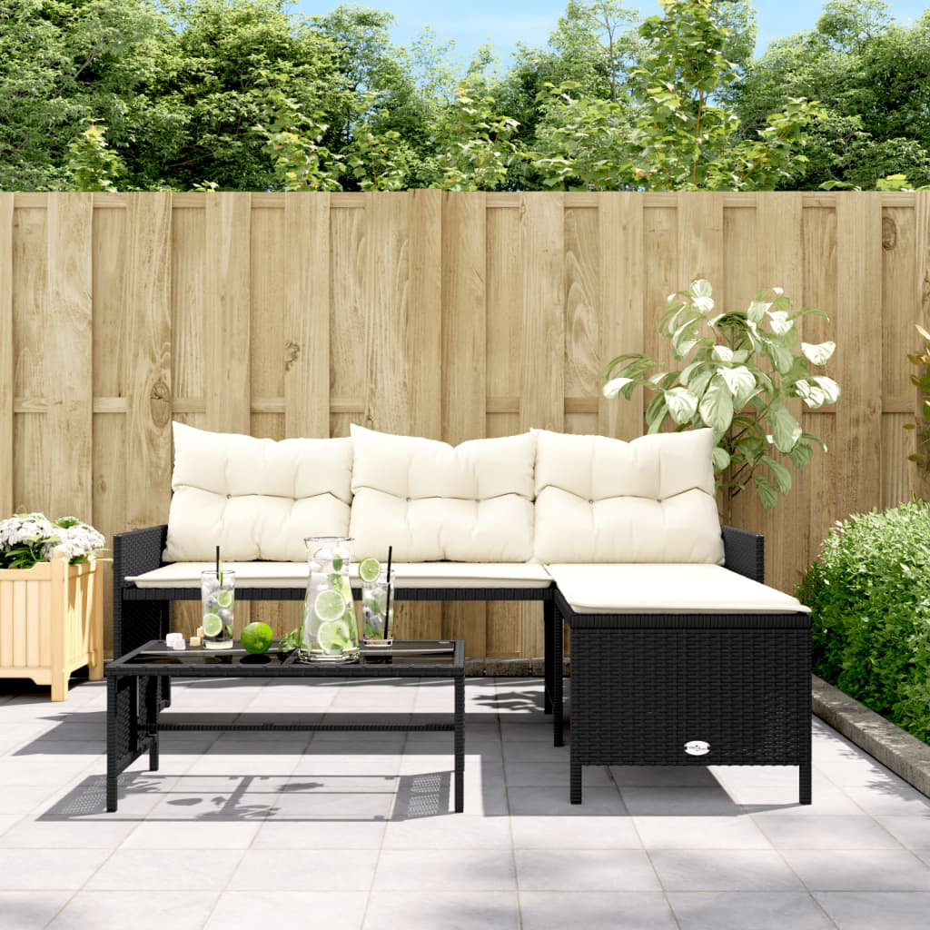 4-Sitzer Lounge-Set Quantavia aus Polyrattan mit Polster