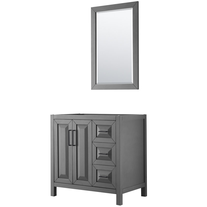 Daria 35'' W Single Bathroom Vanity Base, Dark Gray/Matte Black