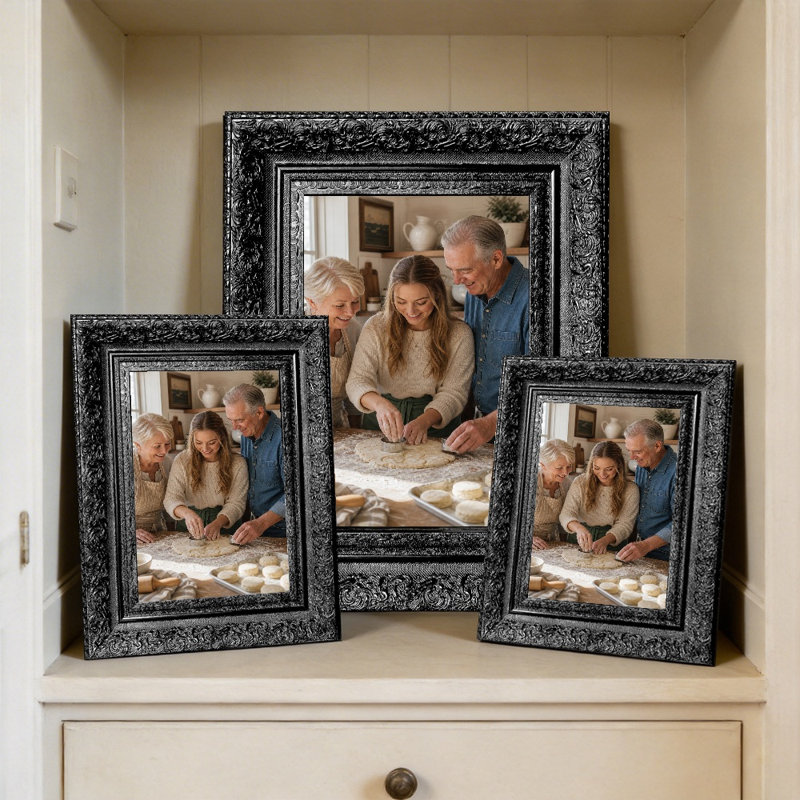 Cadre photo traditionnel doré avec protecteur de photo 1pc 8 po x 10 po, Antique Gold, 1, 8" W x 10" H