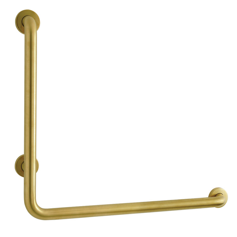 Kingston Brass Made To Match 24-Inch X 24-Inch L-Shaped Grab Bar, 1-1/2 Inch O.D, Right Hand, Brushed Brass