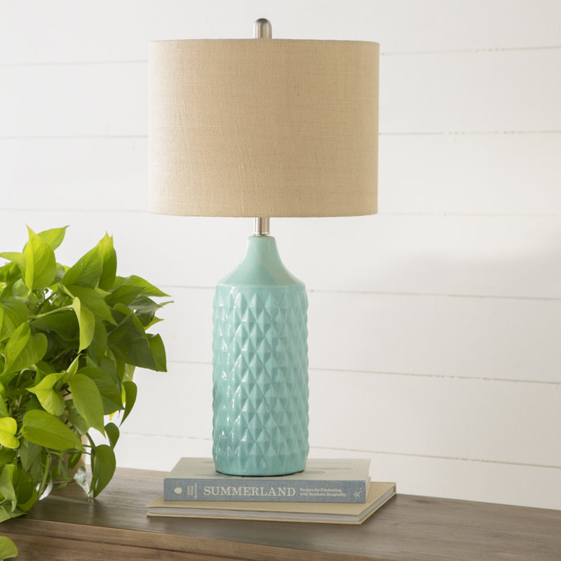 Josler Ceramic Table Lamp, Spa Blue