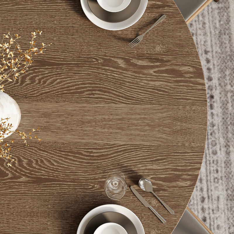 Table de salle à manger moderne en bois massif Amberly, H 29,52 po x L 47,24 po x l 47,24 po
