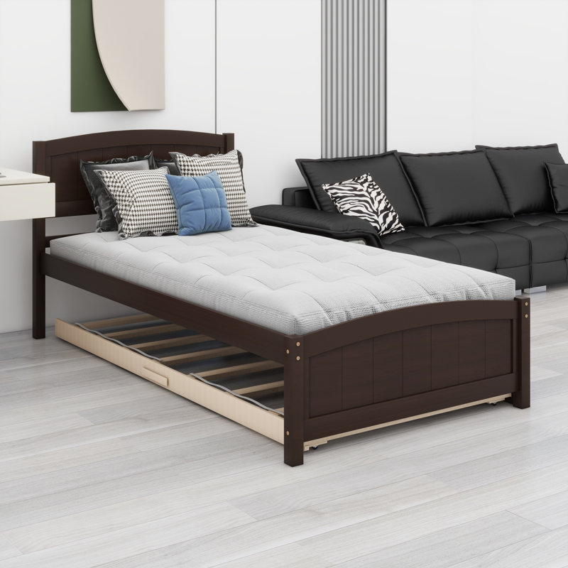 Lit plateforme avec lit gigogne, Espresso