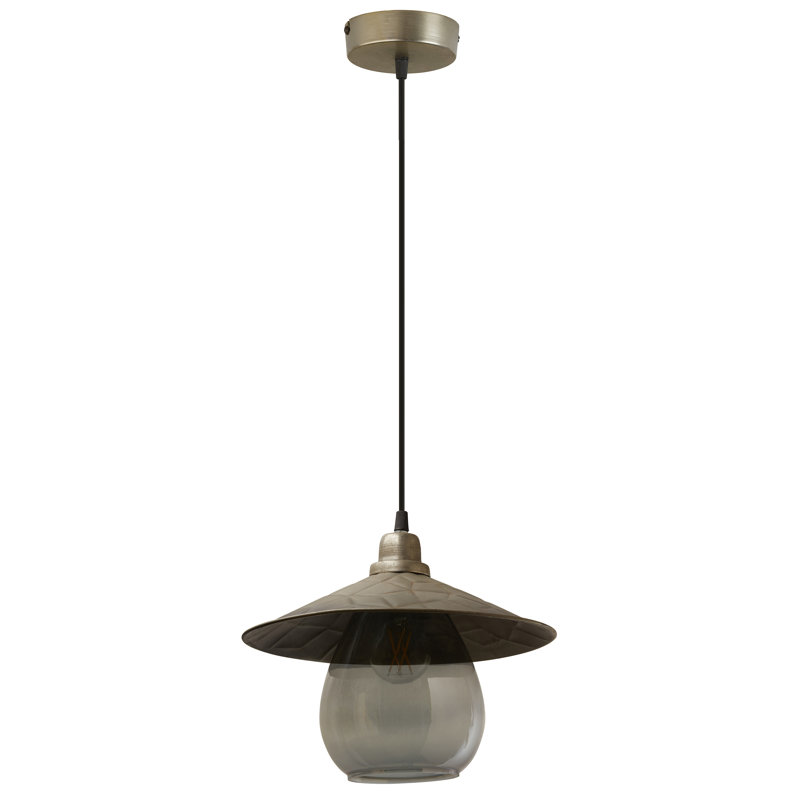 Virna 11.8"W 1-Light Glass and Metal Pendant