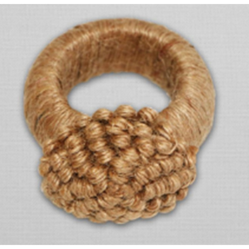 Set Of 4 Jute With Flower Napkin Ring