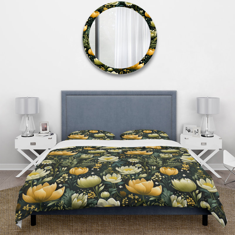 Literie Botanical Bliss Boho, Housse de couette pour très grand lit et 2 très