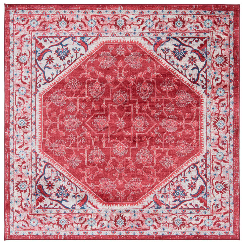 Claudea Performance Oriental Rug, Square 6'7"