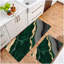 Green and Gold Marble Kitchen Rugs, Floor Mats for Home Decor, Mats for Kitchen & Bathroom 2-Piece Set