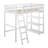  Foote Twin Solid Wood Loft Bed with Shelves-476942733