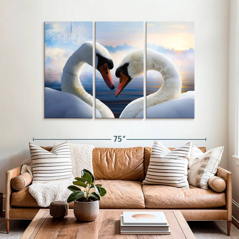 Swan Romance, 42" H x 65" W