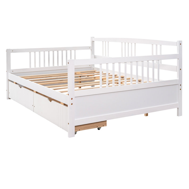 White Full Daybed With Two Drawers - Construction, Space Saving Benefit, Multi-Functional Decoration, Easy To Assemble Bed Size Drawers, Strong Build, Attribute, Belonging, Simple Assembly Process