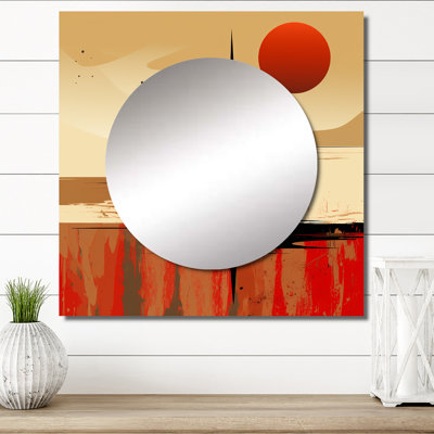Kiea - Grand miroir mural carré géométrique moderne pour chambre à coucher