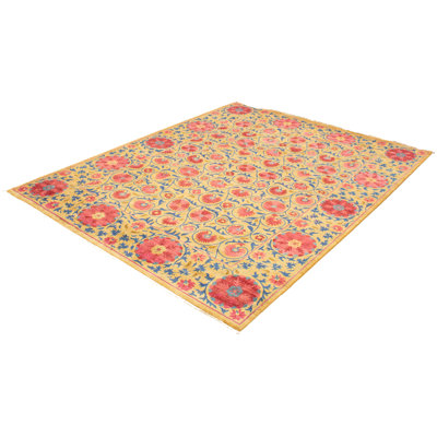 One-of-a-Kind 9'1" X 12' New Age Wool Area Rug in Tan