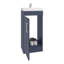 Meuble-lavabo moderne sur pied avec lavabo en résine intégré et rangement spacieux