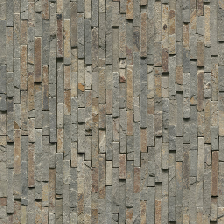 Rustique Interlocking 8.25 in. x 19 in. Natural Stone Mosaic Tile