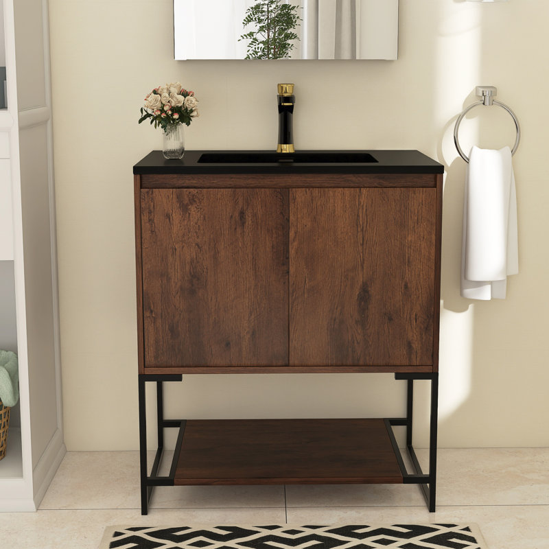 Meuble-lavabo simple 30 po avec plateau en résine Zarra