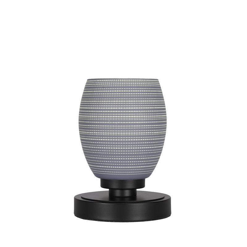 Aneka Accent Lamp Shown With 5" Matrix Glass, Gray, New Age Brass