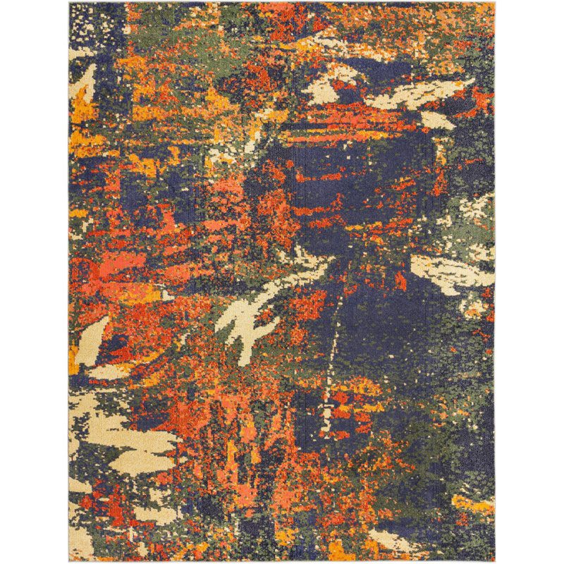 Ansela Washable Abstract Indoor Rug, Rectangle 7'10" x 10'