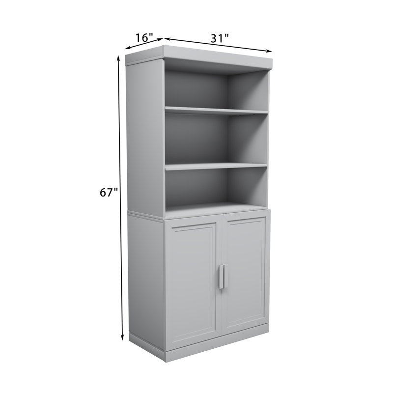 Hoefer 67'' Tall Bookshelf With Storage Cabinet, Oak