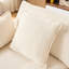Beige en forme de L avec mobile, convertible au lit, chenille douce pour la détente de style crème 3 repose-pieds, revêtement en lin, décoloration