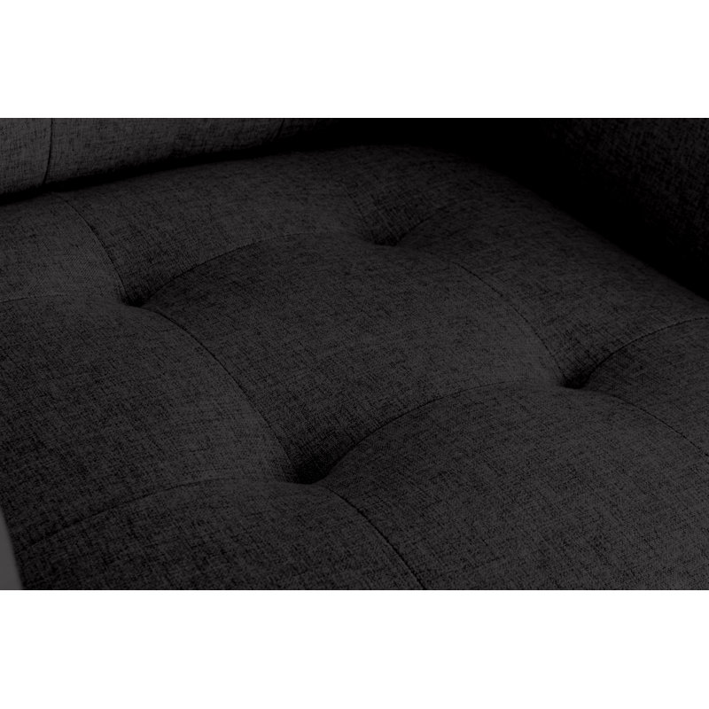 Tufted Linen Armchair, Dark Gray