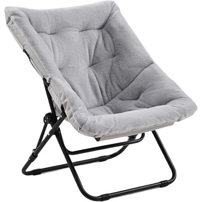 Chaise confortable pour soucoupe, chaise pliante surdimensionnée en fausse fourrure douce, chaise paresseuse flexible pour enfants, filles, adolescents, adultes, chaise lune pour dortoir, chambre à coucher, salon
