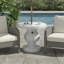 Berra MGO Outdoor Patio Side Table Umbrella Base With Sand-Filing Design, White Marble