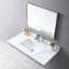 Plateau de meuble-lavabo en pierre fritté 43 x 22 avec lavabo en céramique et surface scellée