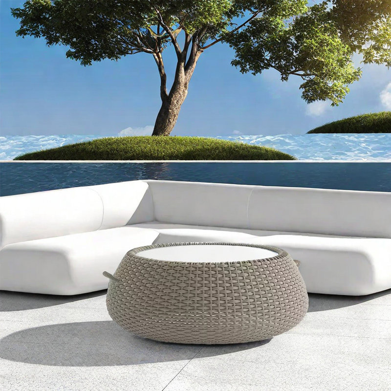 Table basse de patio en aluminium Breckan