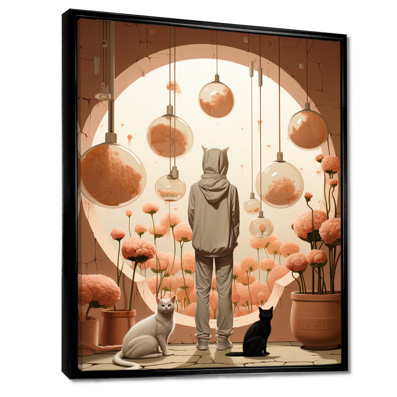Art mural blanc, H 20 po x l 12 po x P 1 po, Toile avec cadre flottant noir