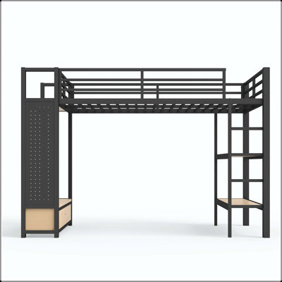 Lit mezzanine simple TG avec garde-robe et panneau perforé