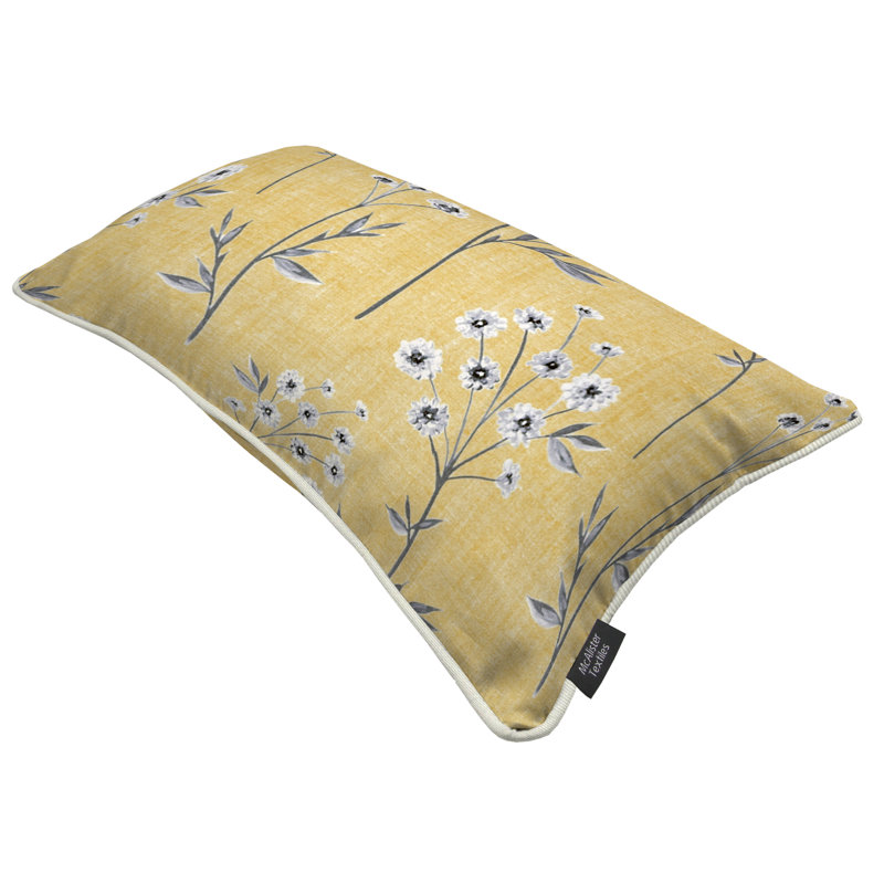 Frizzell Indoor / Outdoor Floral Rectangular Cushion Cover, Yellow, 60cm x 40cm