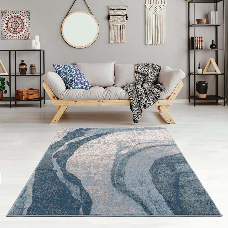 Tapis abstrait pour salon, chambre à coucher, Rectangle 5 pi 3 po x 7 pi