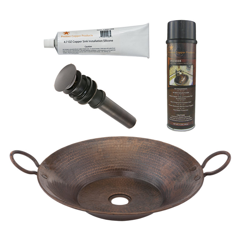 Premier Copper Products BSP5_VR16MPDB-P Bathroom Sink And Drain Package