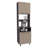 Kitchen Pantry, 4 Doors, 4 Legs, 4 Shelves, White Oak / Black Wengue